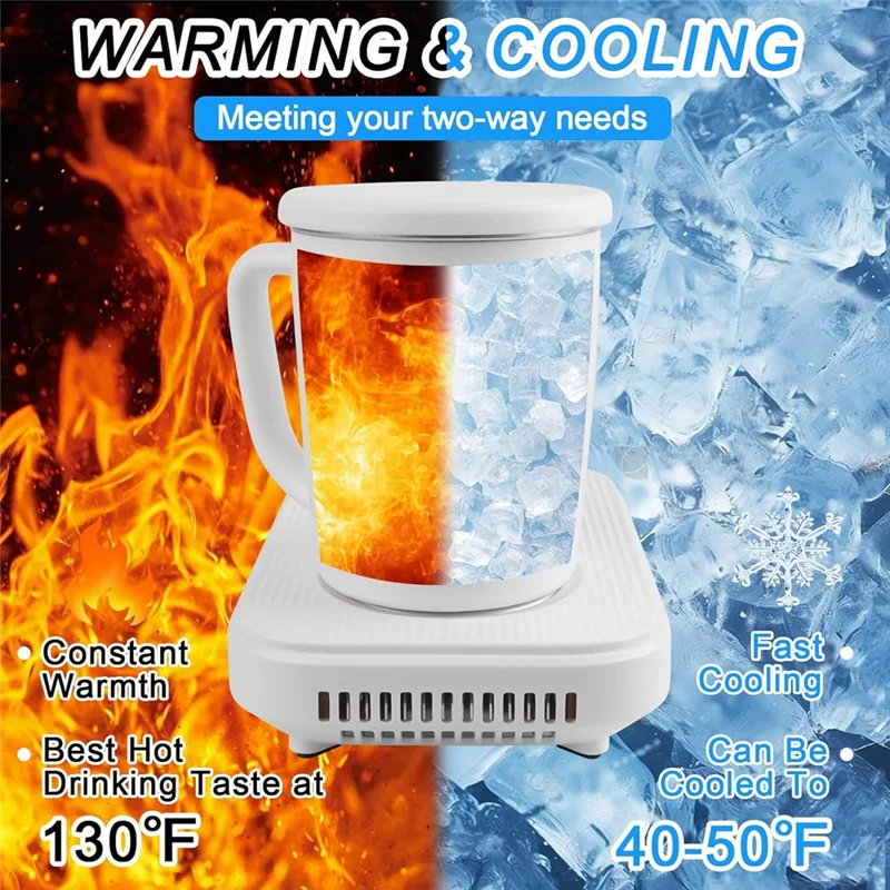 3 In1 Smart Self Heated Refrigeration Coffee Mug Wireless Charger Base Thermostatic Coaster For Office Desk/Homea52q