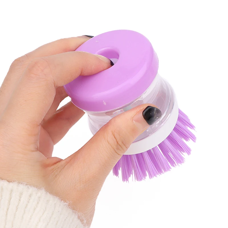 2Pcs Dishwashing Brushes Automatic Liquid Addition Wash Pots Dish Sink Washing Up Liquid Soap Dispenser Kitchen Cleaning Tool