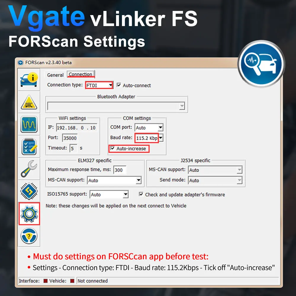Vgate ELM327 vLinker FS USB MS-CAN/HS-CAN OBD 2 Scanner Car for Ford Mazda OBD2 Scan Auto Diagnostic Tool Automotive Scanner