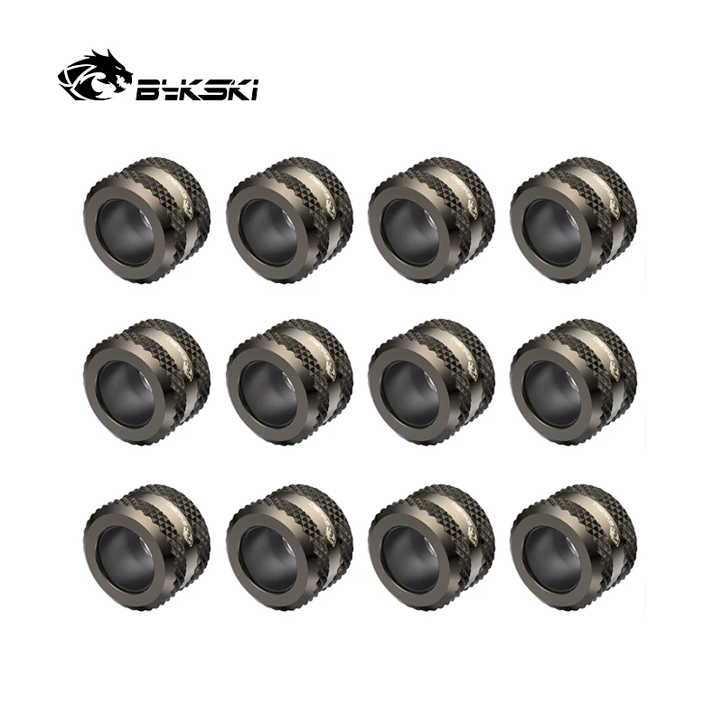 Bykski 12 Peças Lote Od14 mm 12 mm 16 mm Tubo Duro Encaixes Petg Mão Compressão g1 Adapter Adaptador Conector Preto Branco B-fthtj-l14 - Imagem 3
