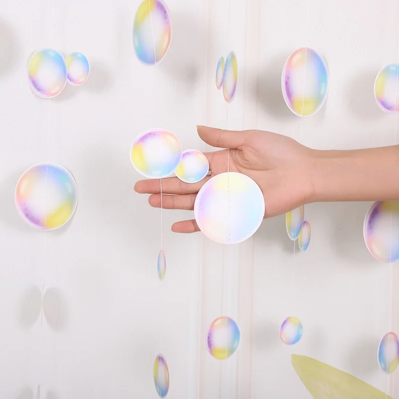 3M Bubble Garlands Kids Mermaid Birthday Party Decoration Hanging Banner Under The Sea Ocean Party Supplies Baby Shower Wedding