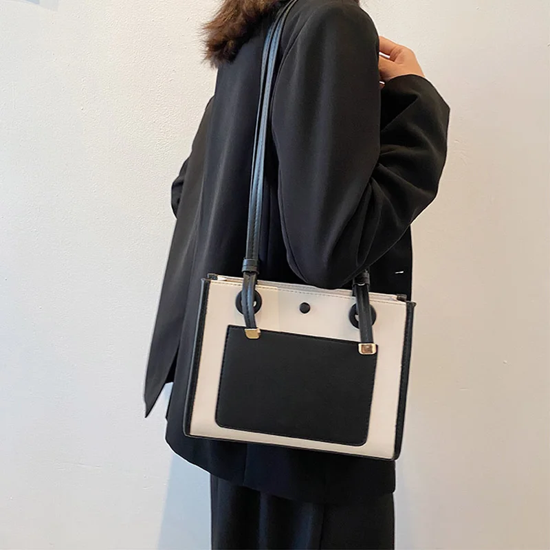 

Элегантная женская сумка через плечо 2023, модные текстурные сумки-мессенджеры из искусственной кожи, новая Универсальная сумка-тоут в Корейском стиле