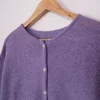 Rowling Mirror Vintage Solid Wool Blend Elegant Cardigan Sweater Women Spring 2023 O Neck Full Sleeve Button Knit Sweater Female 5