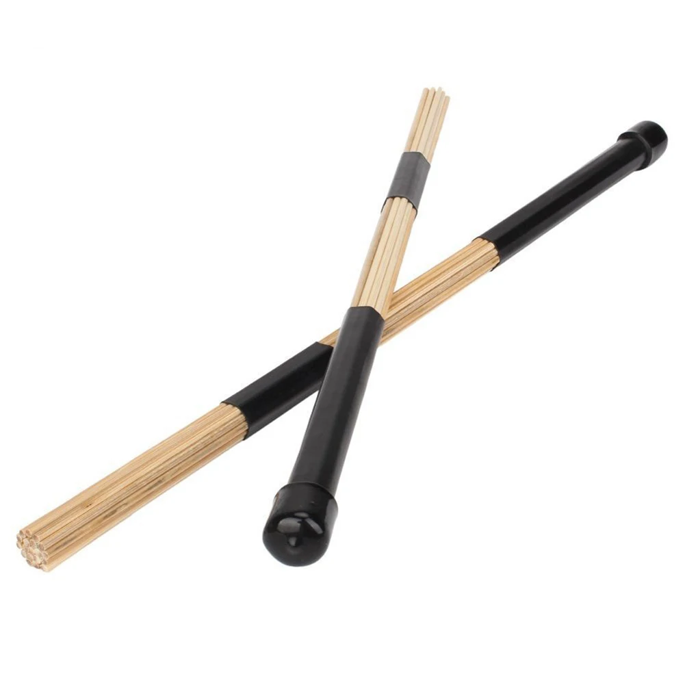 1Pair 40cm Drum Brush Professional Bamboo Drum Brushes Stick Replacement Black Practical Gift for Beginners Drum Kit Accessories