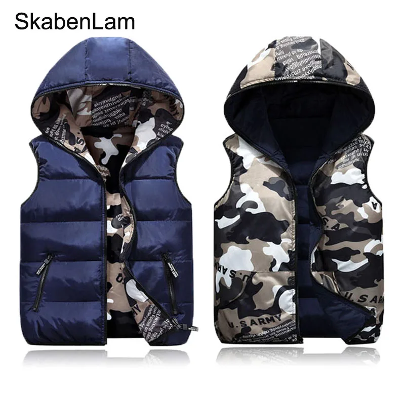 Vests Children Hoodies Warm Baby Girls Outerwear Coats Kids Vest Boys Hooded Jackets Autumn Winter Down Cotton Waistcoats Vest
