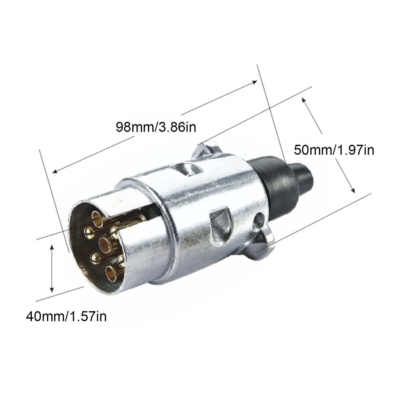 7 Pin Aluminium Alloy Plug Trailer Truck Towing Electrics 12V Connector EU Plug Professional Replacement For Truck 5