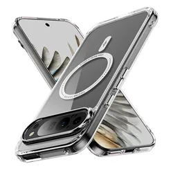 Luxury Full Clear Magnetic Wireless Charging Phone Case - Google Pixel 11 Pro XL (White)