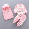 Winter Baby Boys Clothing Sets 2024 Cartoon Toddler Boys Girls Warm Hooded Coats Pants Suit Kids Thick Tracksuit Clothes Set