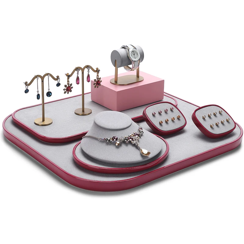 Light luxury jewelry display stand earrings ring necklace stand set counter display jewelry props jewellery organizer