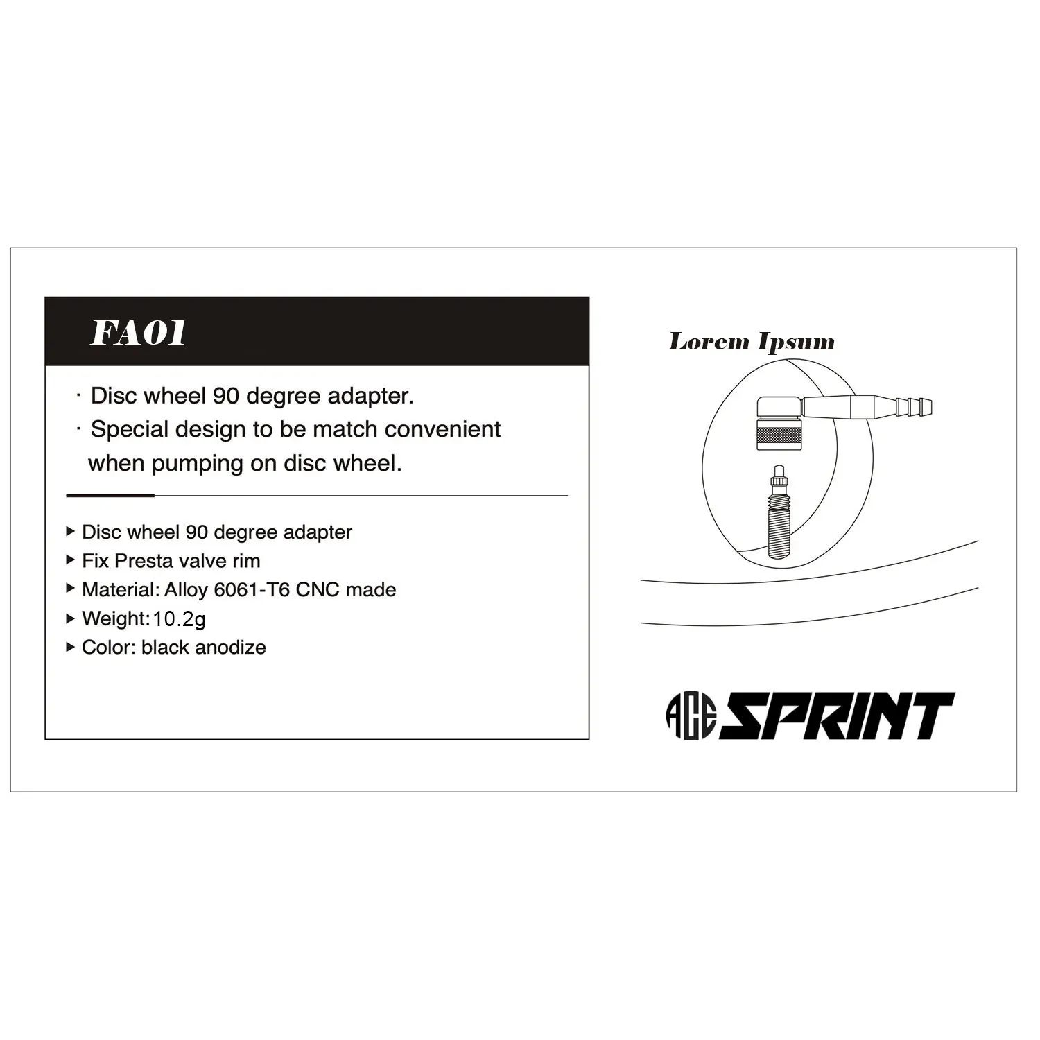 Bicycle valve adapter Bicycle valve accessories ACESPRINT Full Disc Wheel French/Presta Valve 90 Degree Adapter/Convertor