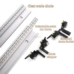 Woodworking Workbench 45-Type Limiter Stopper 45mm T-shaped Track Miter Rail with Detachable Scale Bar Table Saw Workbench Parts