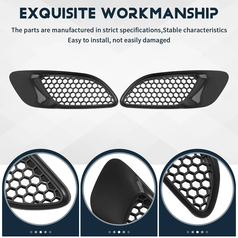 2PCS Air Vent For Real M3 Model Car Front Air Scoop Bonnet Vent Hood Louvers For-BMW E90 E91 E92 E93 M3 ABS