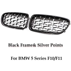 Glossy Black Double Slat Front Racing Grill Grille (Diamond Chrome Black)