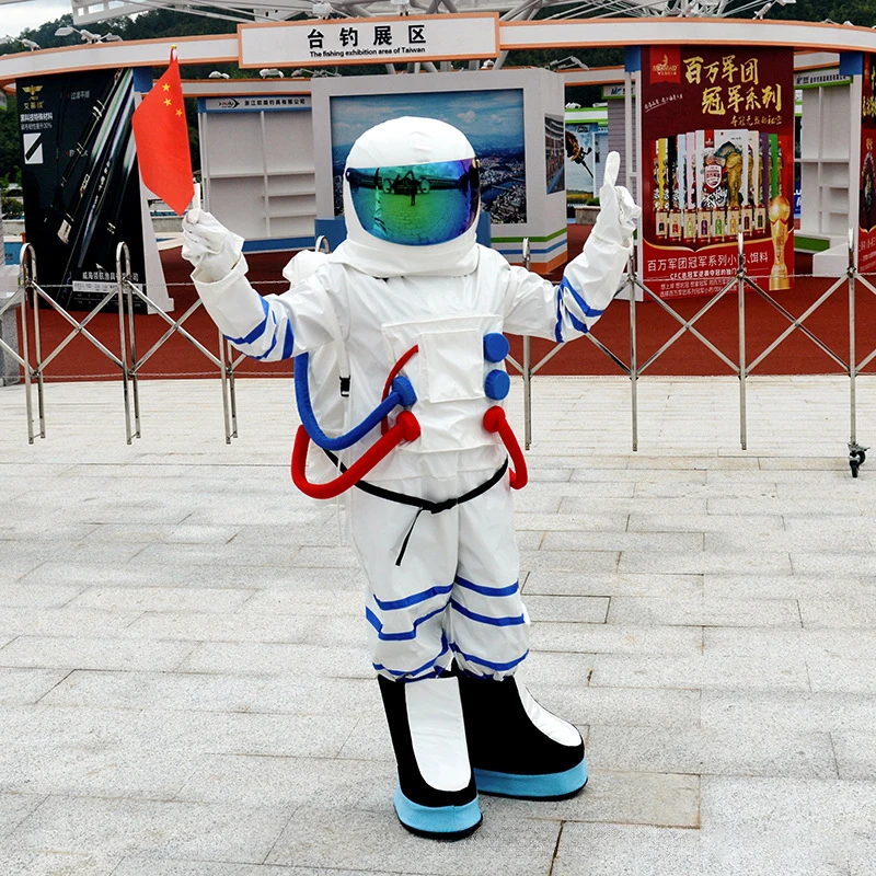 Aerospace Astronaut Cosplay Costume With Helmet Spaceman Role Play Dress Suit Advertising Carnival Party Costumes For Adult Kids