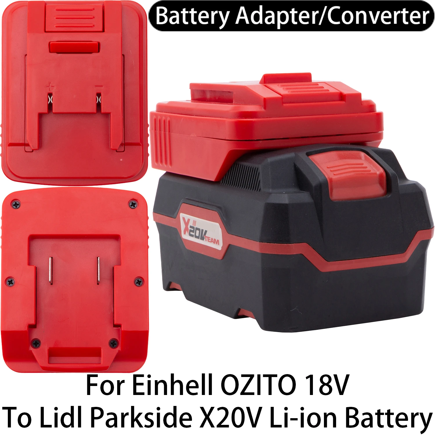 Adapter/Konverter für Einhell X-Change/OZITO 18V Li-Ion Werkzeug zu Lidl Parkside X20V Li-Ion Akku Adapter Elektrowerkzeug Zubehör