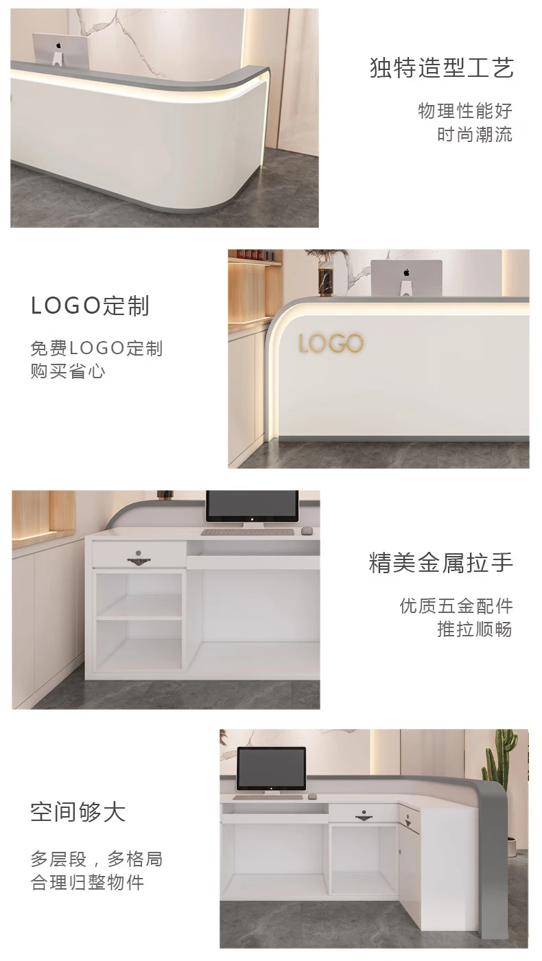 Description Picture 5 of itemRestaurant Advisory Reception Desk Banco Counter Modern Cabinet Reception Desk Information Supermarket Escritorio Bar Furniture