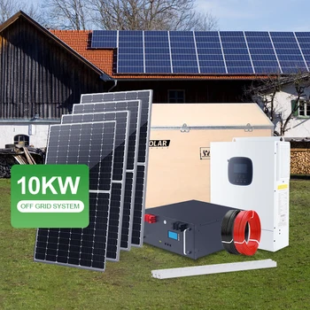 Complete 10kw Kit 10000w Off-grid Inverter MPPT Fix Solar Panels 24 Hours CE/TUV Photovoltaic Pv System Solar