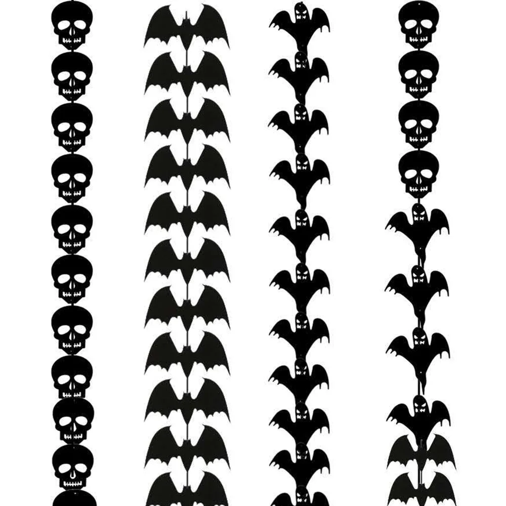 

Halloween Hanging Decor Nonwovens Bat Skull Ghost Wall Door Pendant Drawing Trick or Treat Banner Halloween Outdoor Yard Party