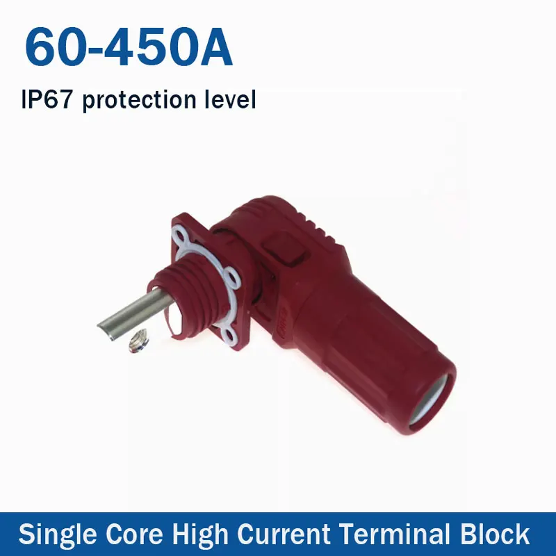 350A Single Core Energy Storage Connector 60-450A Copper Busbar Thread High Curren Terminal Block Wall Mounted Power Output Plug