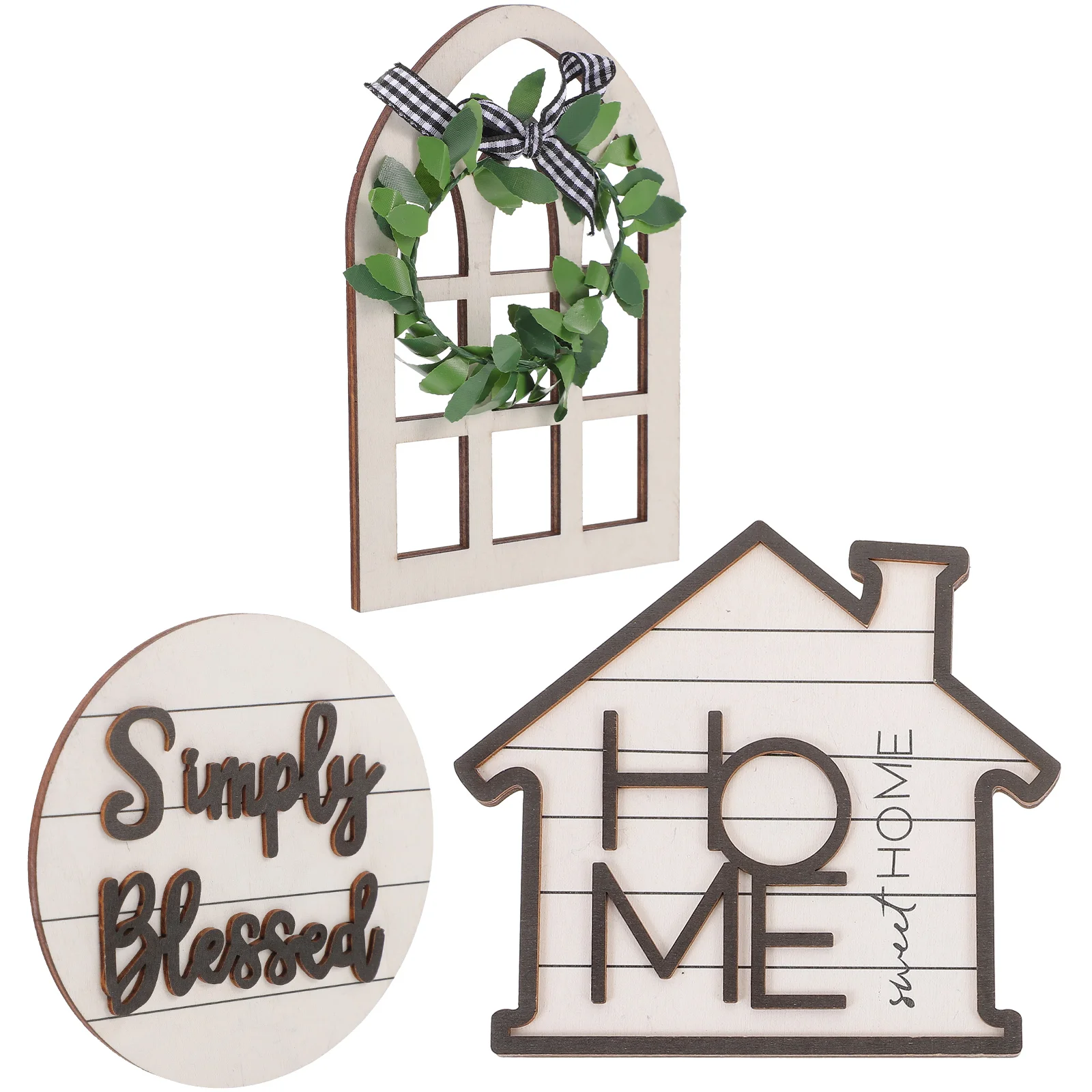 

1 Set of Creative Tiered Tray Decor Farmhouse Wood Farmhouse Signs Wood Tiered Tray Decorations