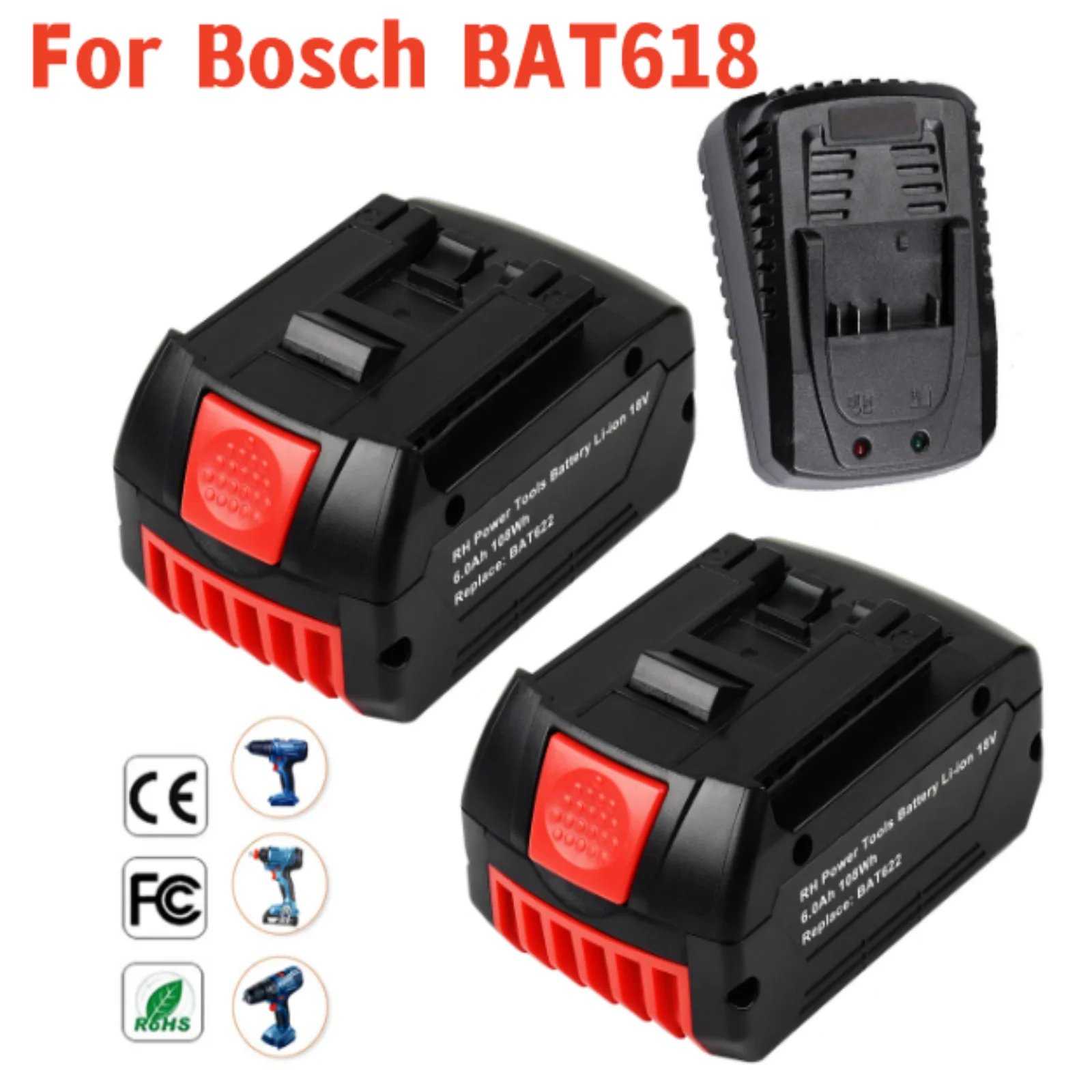 2X für Bosch Professional 18V System Akku GBA 18V 7.0Ah BAT618 BAT609