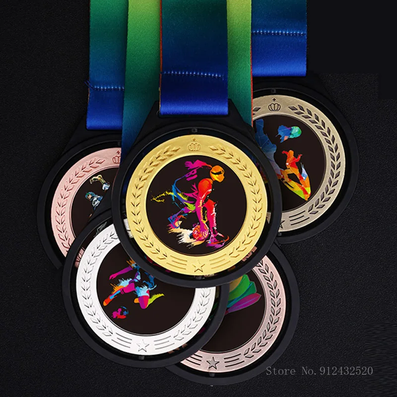 Metal medal can be customized, for basketball game activities, home decoration, gold, silver and bronze