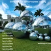 1 Set Silver Inflatable Mirror Ball Giant Hanging Disco Mirror Sphere Gold Iridescent Reuseable Metallic Balloons For Decoration 3