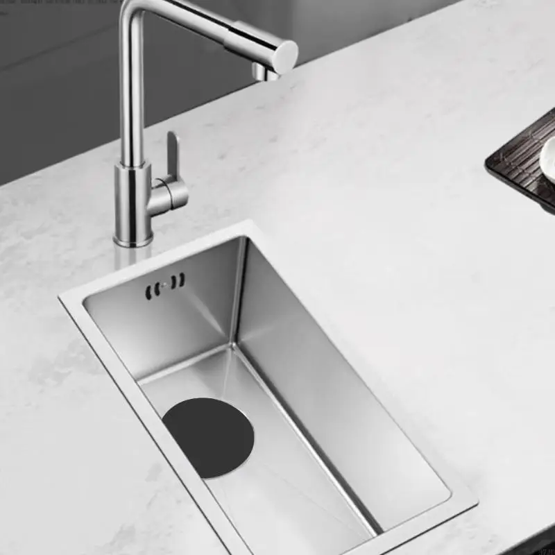 Stainless Steels Square Kitchen Sinks Single Bowl Dish Washing Sink Balcony Wash Basin Kitchen Vegetable Small Sink 37JD