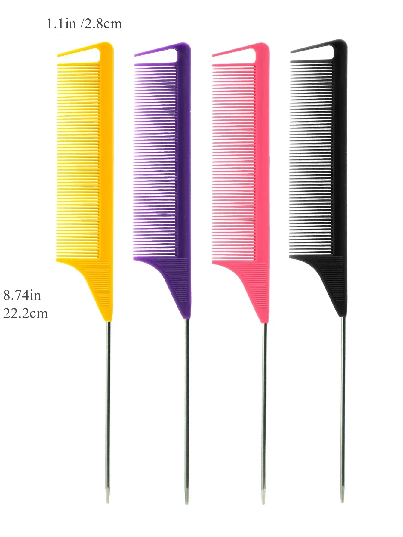 Hairdressing Hair Styling Anti-static Pro Pointed Tail Salon Comb Hair Brush Steel Needle Pin Rat Tail Combs Barber Accessories
