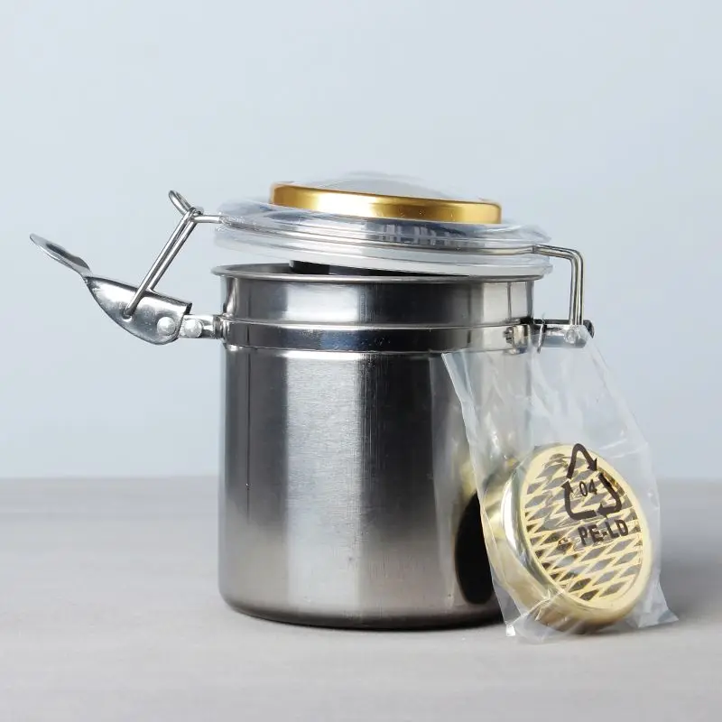 stainless steel jar humidifier sheet thermometer show Sealed Can coffee tea cigar Tobacco Moisturizing Jar gift Buckle