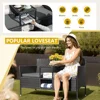 Outdoor Patio Loveseat Modern Rattan 2-Seat Patio Conversation Set with Cushions & Built-in Coffee Table Porch Furniture 4