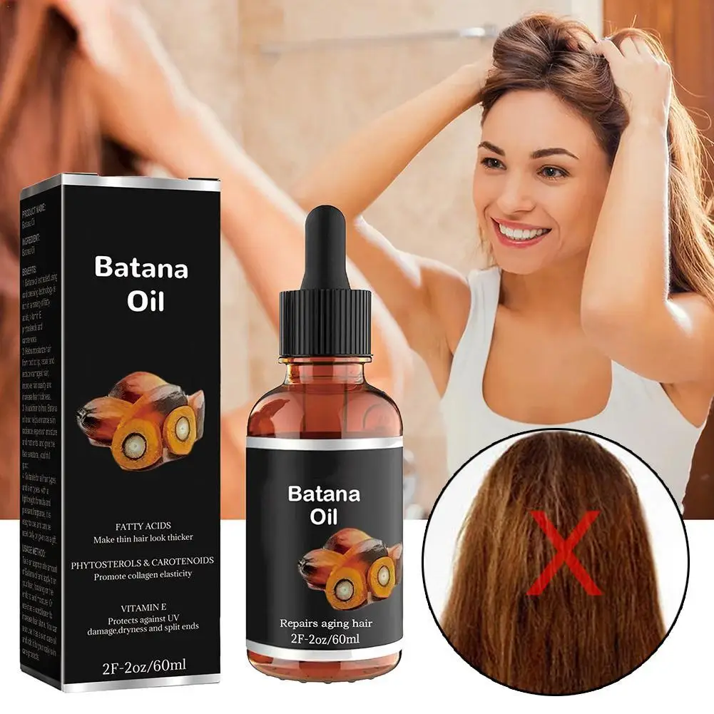 

60ml Batana Oil Hair Essence Anti Break Loss Hair Grow Up Baldness Treatment Strong Root Spray Soft Hair Moisturizing Hair Oil