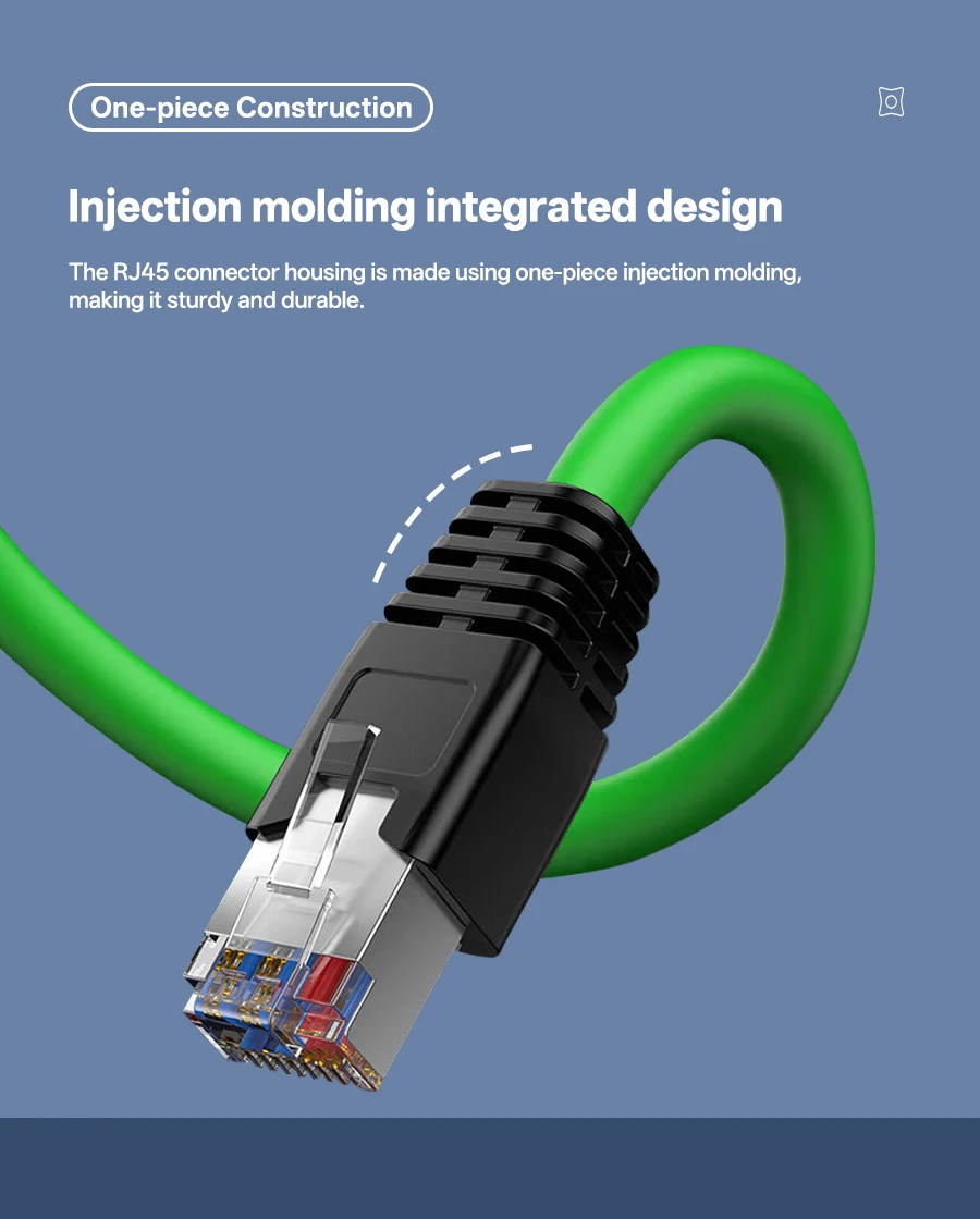 RJ45 auf M12 Industrie-Ethernet-Kabelkommunikation CAT6a Profinet S/FTP 4P/26AWG 4 Paar gedrehte geflochtene Abschirmung für Schleppkette – Detail 8