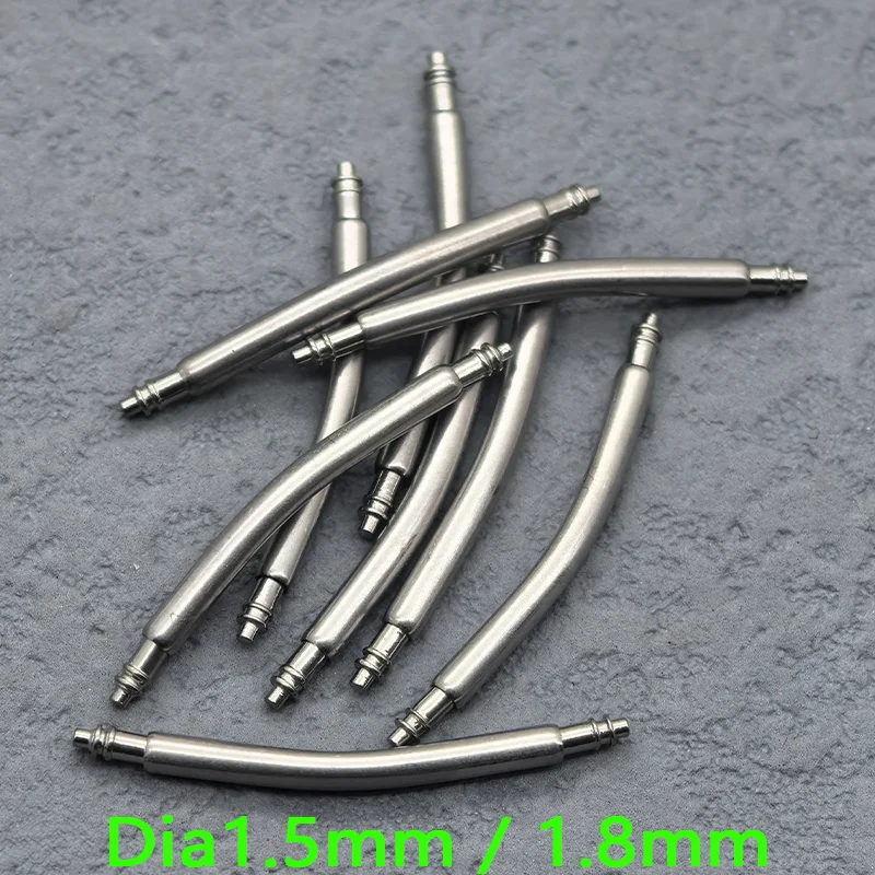 Curved Spring Bar Watch Strap Link Pins - Stainless Steel, Various Diameter and Width Options (10/20PCS)