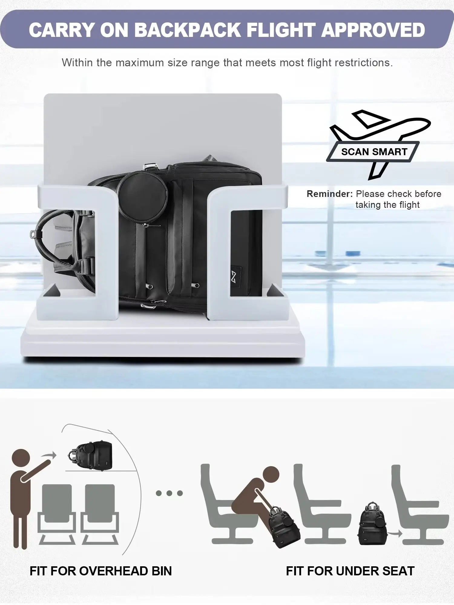 حقيبة ظهر نسائية مقاومة للماء مصممة خصيصًا لحمل أج...