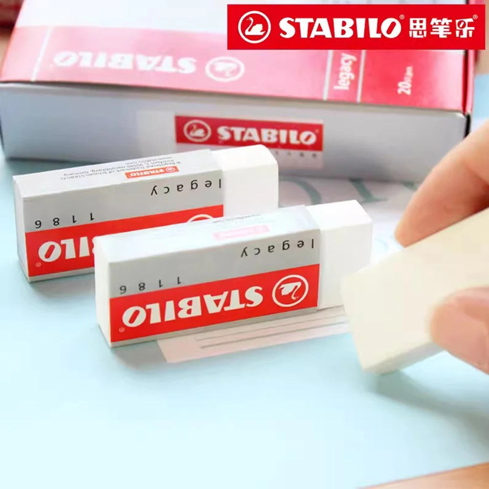 독일 Stabilo 지우개, 1186 학생 드로잉 하이라이트, 깨끗하고 부드러운 흰색 지우개, 어린이 학교 용품, 미술 문구, 5 개