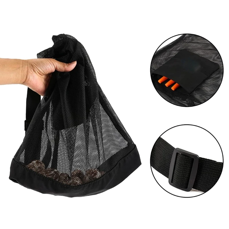 Outdoor Mushroom Picking Bag Basket Breathable Mushroom Hunting Net Bag Foldable Fruit Collection Easy to Carry