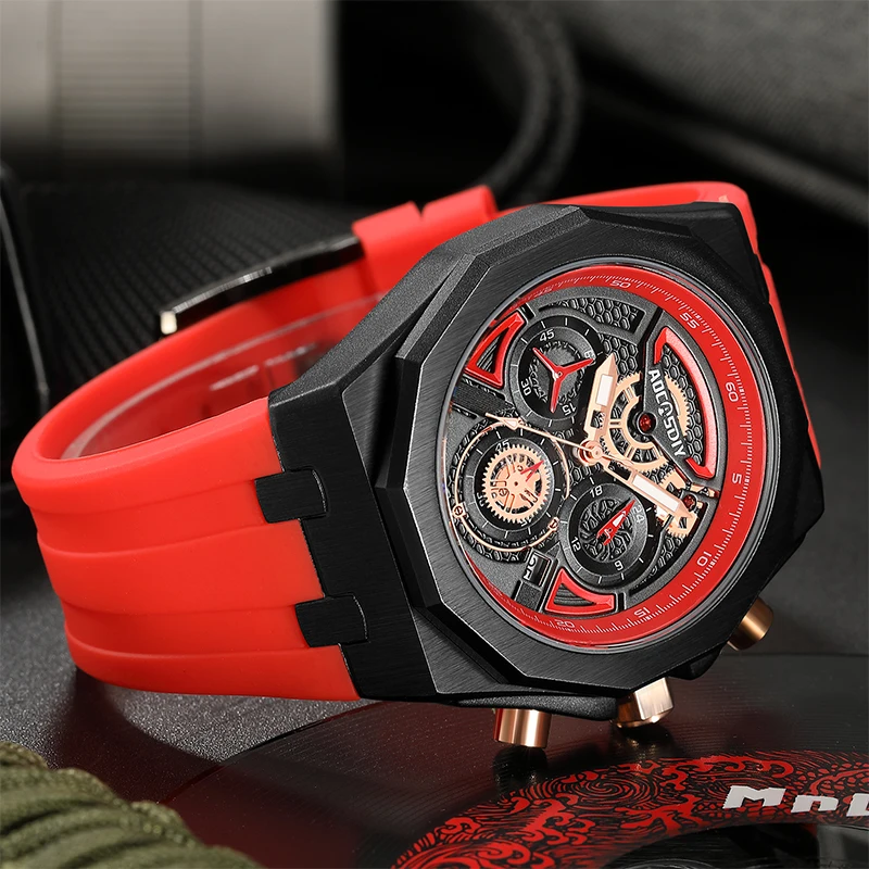 Luxury Men's Quartz Wristwatch - Luminous, Waterproof, and Stylish Calendar Timepiece