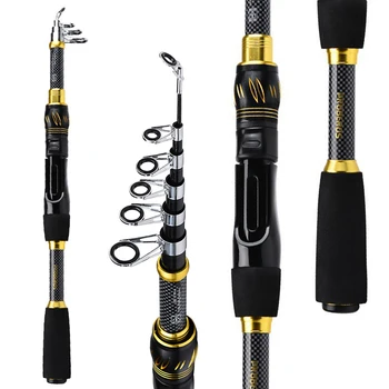 Spinning Rod 1.5m-2.4m Max Drag 4KG Fishing Rod Lure Weight 5-20g Portable Telescopic Sea Fishing Rod for Freshwater Saltwater