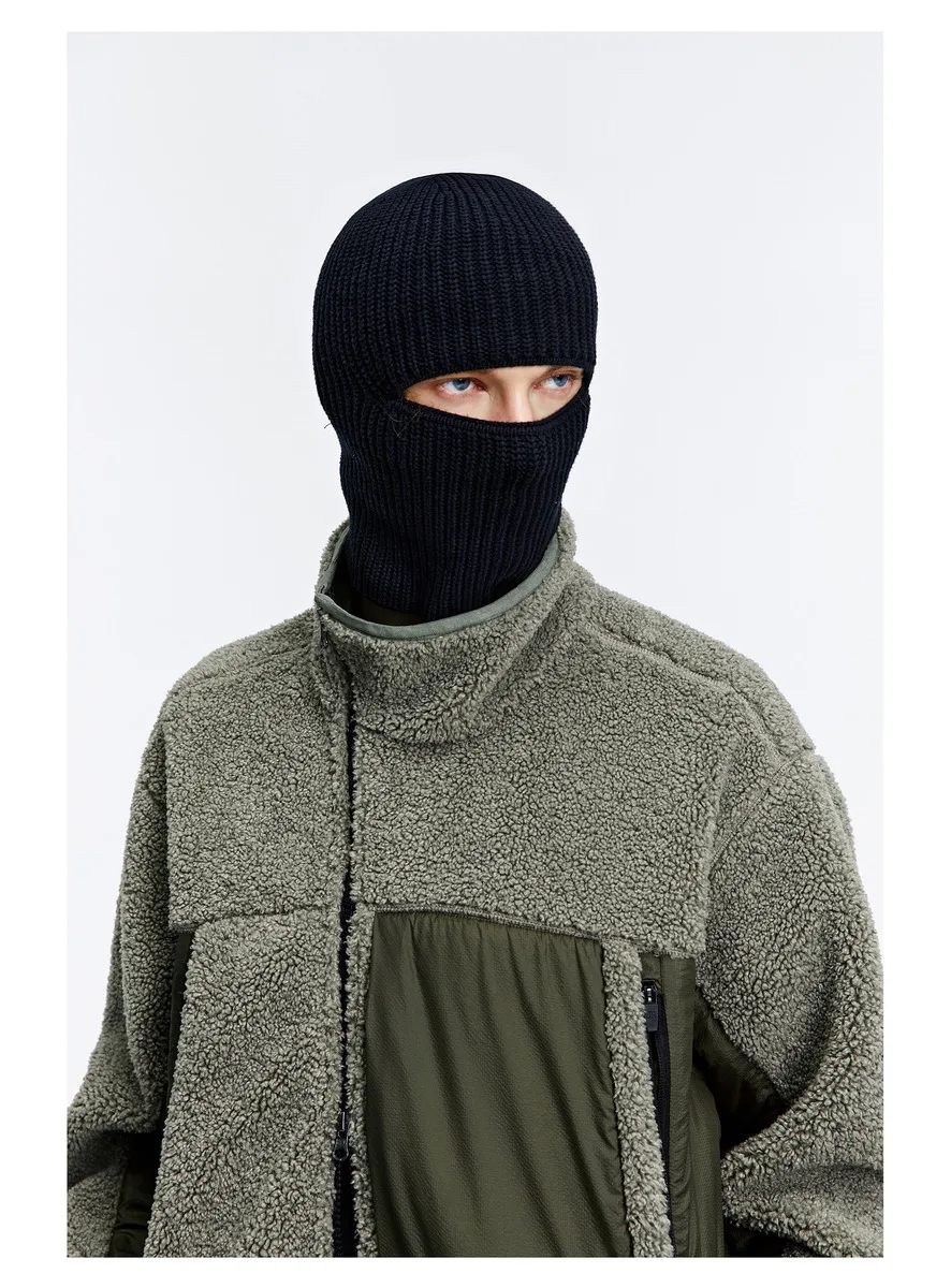 Reindee Lusion 22FW  Diagonal zipper fleece jacket warm coat spicing materials multiple pockets techwear gorpcore outdoor