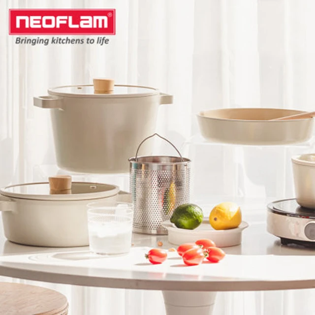 NEOFLAM FIKA Set, Brunch Pan, Sauce Pot, Low & Deep Pot with Lid, Made in  Korea