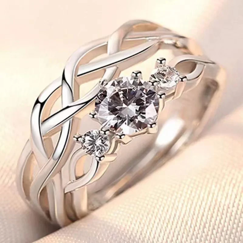 Matching Pinky Promise Couple Rings - Adjustable Silver Holding Hands Rings For Him & Her, No Gemstone - View #7