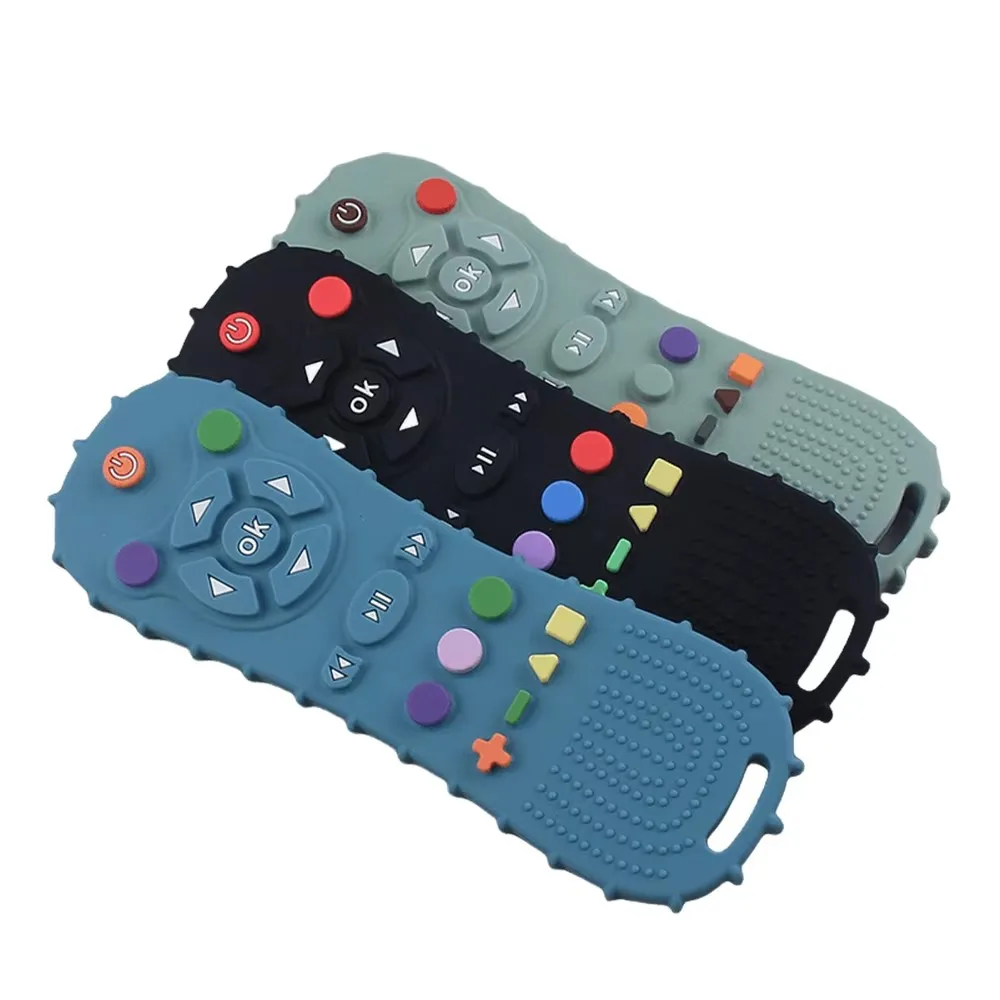 Teething Toys Silicone Teething Toys Baby Teething Toys Silicone Teether 1/2/3PCS remote control shape baby teethers silicone toys for 6-36 months boys and girls teething baby gift