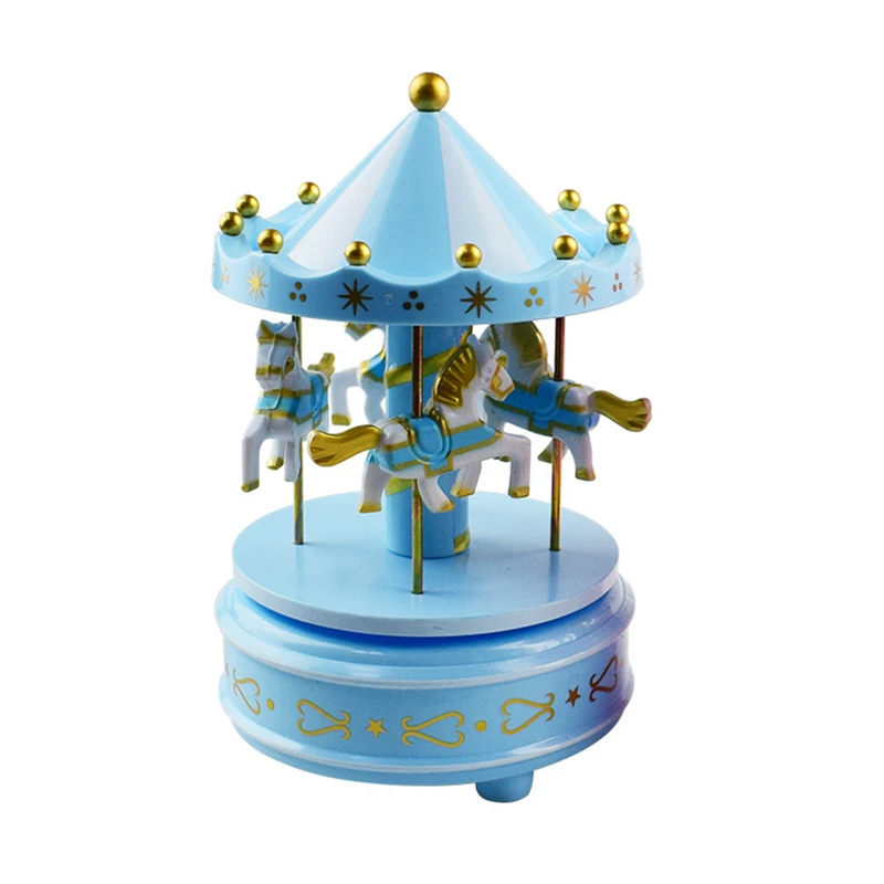 Merry-go-round Music Boxes Geometric Music Baby Room Decoration Gifts Unisex Christmas Horse Carousel Box Home Decor 1pc