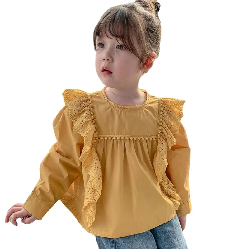 Girls Shirts for Kids Spring Autumn Long Sleeve Blouse Fashion Tops Korean Toddler Girl Clothes Fall New Children Costume 2-7Yrs kids shirts