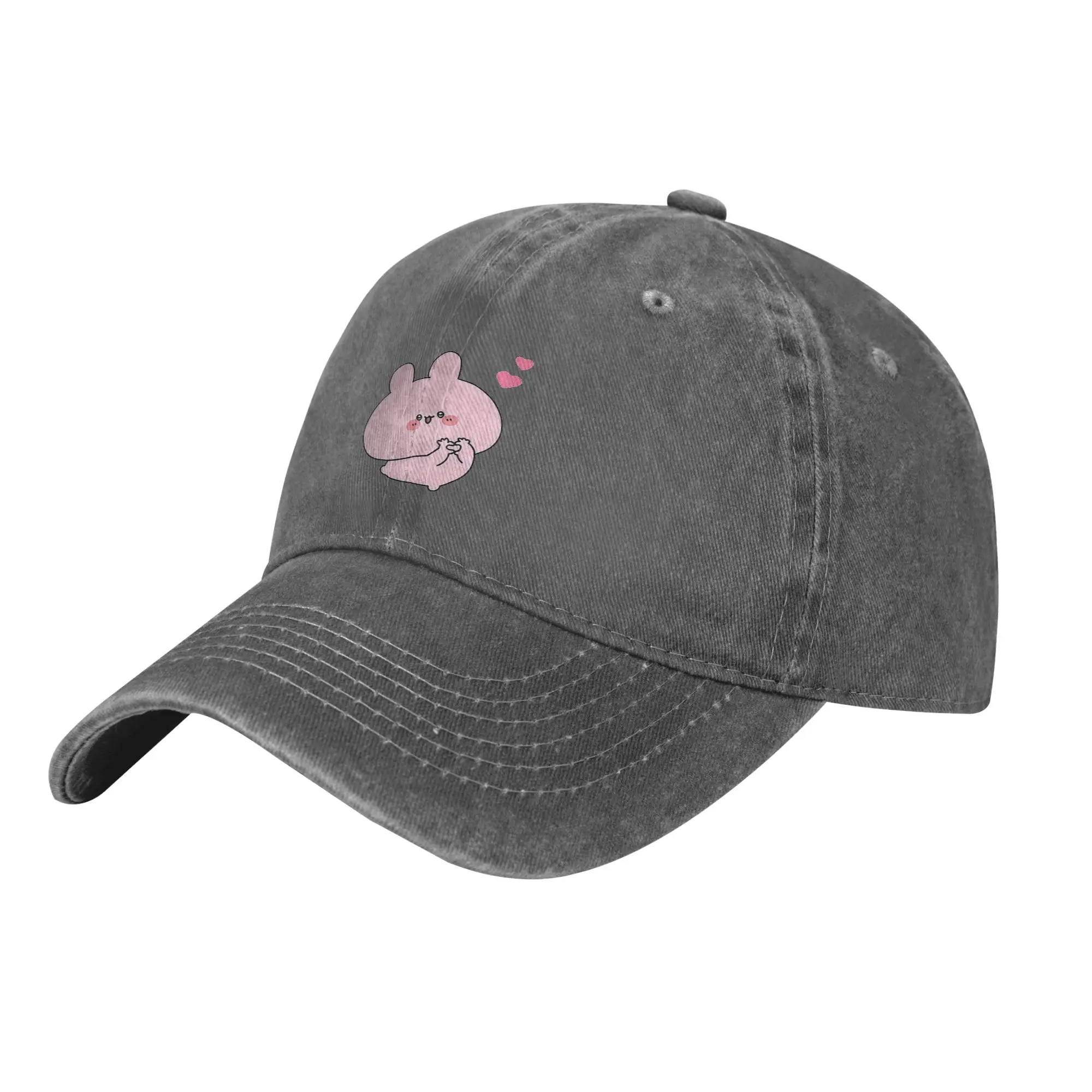 Asamimichaan Niedliche Asamimi Washed Denim Cap, lässige Baseballkappen, verstellbare Mütze, Sommer-Unisex-Baseballmützen – Detail 1