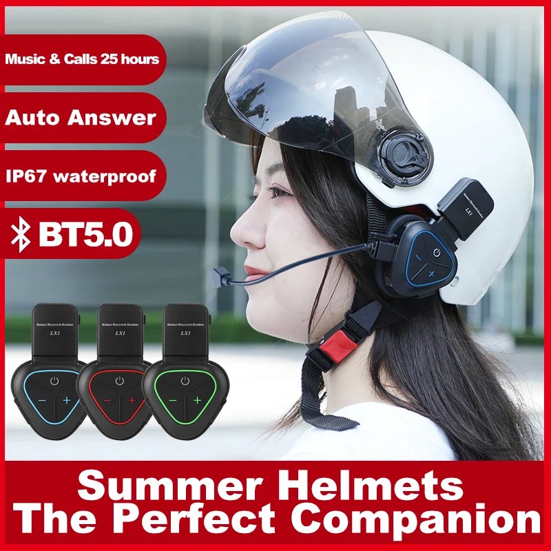 LX1 Motorcycle Summer Helmet Special Bluetooth Headset