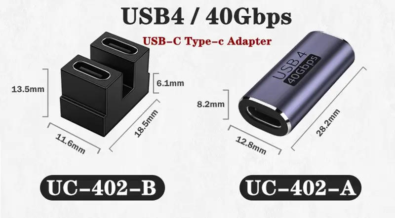 AuviPal Lot De 2 Coupleurs USB C 240 W - Adaptateur USB De Type C Femelle Vers Femelle Compatible Avec Thunderbolt 4/3 - Prend En Charge Jusqu'à 240 W De Charge, Transfert