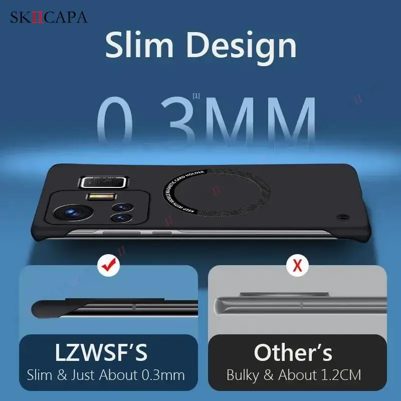 Magnetic Frameless Case with MagSafe-Compatible Wireless Charging