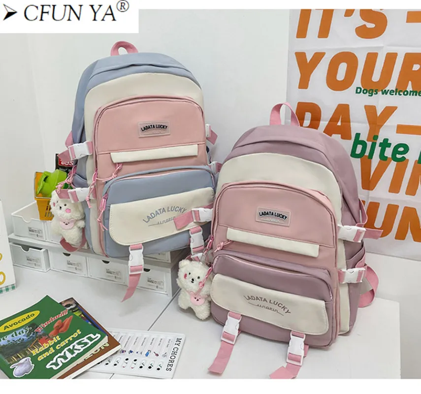 

Нейлоновые школьные ранцы для учащихся CFUN YA, вместительные осенние рюкзаки для старших классов для девочек-подростков